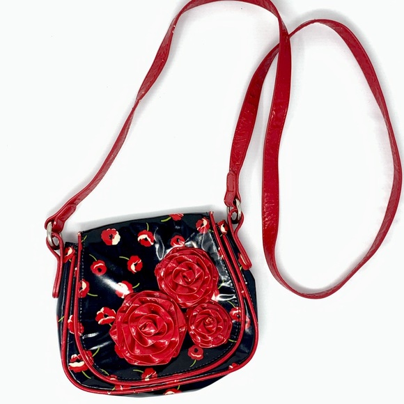 Vera Bradley Frill Glossy Poppy Fields Bag - Picture 1 of 10